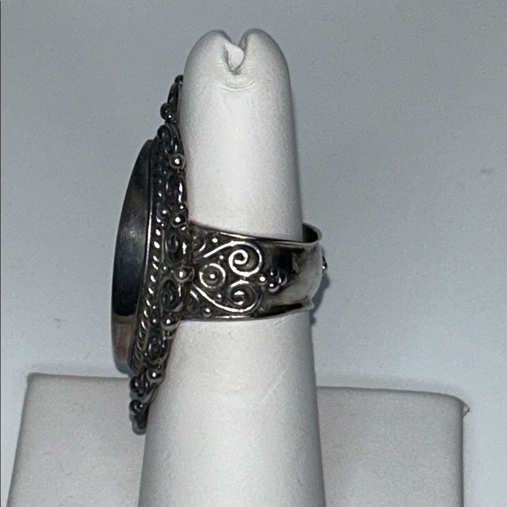 NWOT Sterling Silver Abalone Statement Ring By Designer Samuel B. Boho Casual - Picture 4 of 8